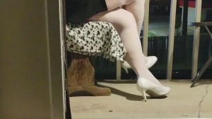 bbw in ripped pantyhose shoeplay