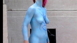 Body painting big saggy tits and a dick